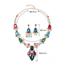 Load image into Gallery viewer, Luxury Crystal Water Drop Jewelry Sets Rhinestone Chokers Necklace Earrings set bj70 - www.eufashionbags.com