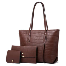 画像をギャラリービューアに読み込む, New stone pattern handbag bag large tote bag fashion three-piece set mother and daughter bag  purses and handbags
