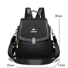 Carica l&#39;immagine nel visualizzatore di Gallery, High Quality Leather Backpack Luxury Women Purse Multifunction Travel Rucksack School Book Bag a14