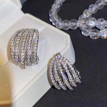 Laden Sie das Bild in den Galerie-Viewer, Dazzling Claws Design Earrings for Women Silver Color Sparkling Crystal Cubic Zircon Piercing Earrings Statement Jewelry