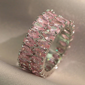 Luxury Double Water Drop Zirconia Ring Women Zircon Rings Trendy Wedding Jewelry