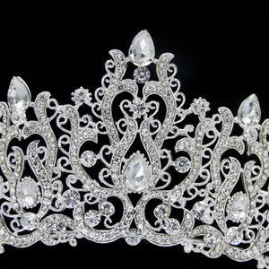Luxury Rhinestone Wedding Hair Accessories Tiara Crystal Leaf Bridal Crown bc06 - www.eufashionbags.com