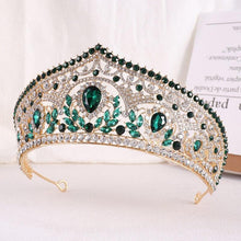 Charger l&#39;image dans la galerie, Green Forest Crystal Bridal Crowns Princess Queen Rhinestone Tiaras Crown Headpiece bc108 - www.eufashionbags.com