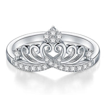 Load image into Gallery viewer, Silver Color Women Crown Rings Finger Accessories n105
