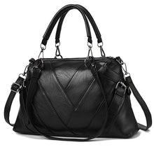 Carica l&#39;immagine nel visualizzatore di Gallery, Luxury Patchwork Handbag Women PU Leather Handle Bag Fashion Brand Crossbody Bag Designer Large Shoulder Bag