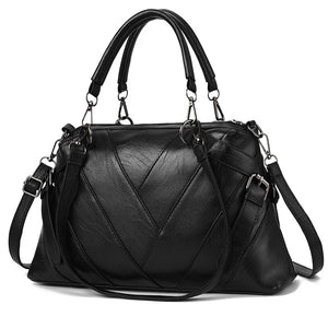 Luxury Patchwork Handbag Women PU Leather Handle Bag Fashion Brand Crossbody Bag Designer Large Shoulder Bag