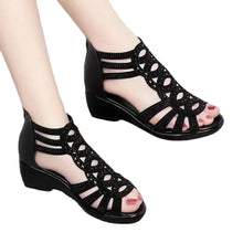 Load image into Gallery viewer, Soft Leather Roman Sandals Women Summer New Soft Sole Outwear Women&#39;s Wedge Shoes Fashion Casual Designer Shoe Ladies