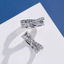 Charger l&#39;image dans la galerie, Fashion Women Zirconia Cross Rings Trendy Silver Color Finger Jewelry hr07 - www.eufashionbags.com