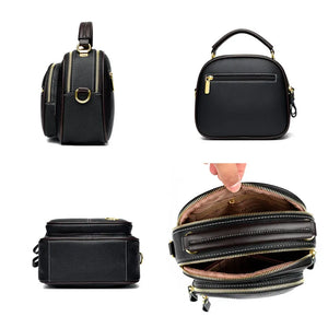 Multilayer Design Handbag Women Luxury Leather Shoulder Crossbody Bag  a137