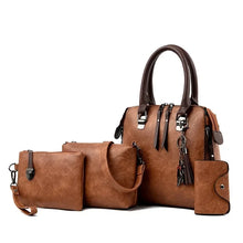 Charger l&#39;image dans la galerie, 4 Pieces/set Luxury Handbags Women Vintage PU Leather Bags Tassel Designer Messenger Bags