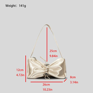 Fashion Satin women shoulder bags Bow Y2K purses n30 - www.eufashionbags.com