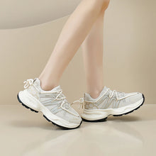 画像をギャラリービューアに読み込む, Women&#39;s Casual Mesh Breathable Trainers Lace Up Platform Sneakers x61
