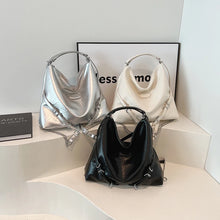 Carica l&#39;immagine nel visualizzatore di Gallery, Belt Design Small PU Leather Shoulder Bag for Women 2024 Y2K Fashion Handbags Silver Crossbody Bags