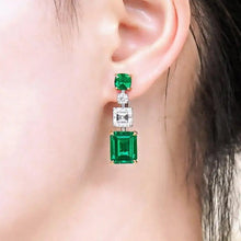 Laden Sie das Bild in den Galerie-Viewer, Fashion 925 Silver Needle Statement Earrings Emerald Paraiba Tourmaline Stone Drop Earrings x32