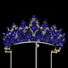 Load image into Gallery viewer, Royal Purple Crystal Queen Bridal Tiaras Crown Rhinestone Diadem Wedding Hair Jewelry bc71 - www.eufashionbags.com
