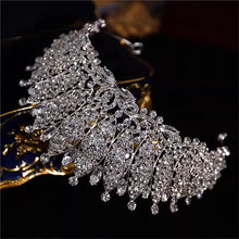 Laden Sie das Bild in den Galerie-Viewer, Baroque Luxury Handmade Crystal Bridal Tiaras Cubic Zircon Big Crown Rhinestone Pageant Diadem Headband Wedding Hair Accessories