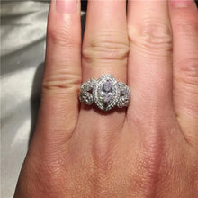画像をギャラリービューアに読み込む, Women Rings with Brilliant Cubic Zirconia Silver Color Engagement Rings for Lover