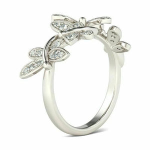 Chic Dragonfly Rings Women Silver Color Exquisite Female Finger Ring for Wedding Party Birthday Gift Statement Jewelry