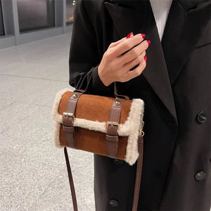 Winter Women's Shoulder Bag Messenger Bag Plush Designer Fur Purse w137