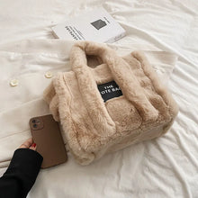 画像をギャラリービューアに読み込む, Fashion Faux Fur Shopping Bags Tote Purse Winter Women Shoulder Bag  s17