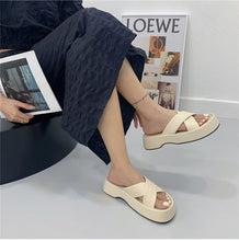 Cargar imagen en el visor de la galería, Summer Open Toe Women Slippers Casual Platform Flat Outdoor Beach Shoes h21