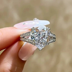 Luxury Heart Cubic Zirconia Crystal Rings for Women n223