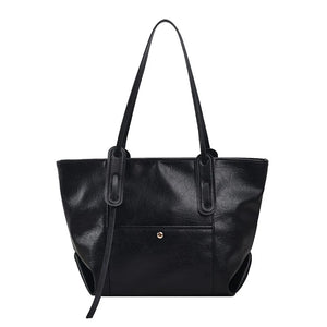 Women's Retro PU Leather Tote Bag 2024 Fashion Y2K New High-capacity Shoulder Bag