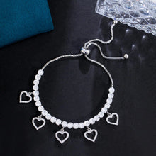 画像をギャラリービューアに読み込む, Luxury Cubic Zirconia Love Heart Charms Bracelets for Women Trendy Gift b62