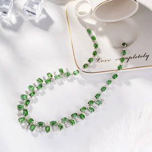 NEW Simulation Green Tourmaline Choker Necklace For Women Wedding Accessories x43