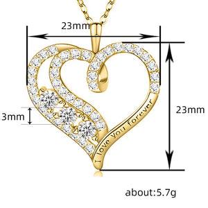 Luxury Love Pendant Necklace Cubic Zirconia Necklace for Women Wedding Engagement Trendy Jewelry