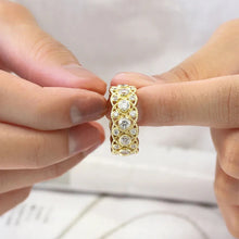 Carica l&#39;immagine nel visualizzatore di Gallery, Cross Design Wedding Rings for Women Luxury Paved Dazzling Cubic Zirconia Jewelry