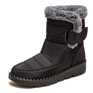 New Women's Winter Boots For Women Low Heel Snow Boots Fur Mid-Calf Shoes h11