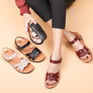 Women Genuine Leather Sandals Platform Shoes Non Slip Beach Shoes