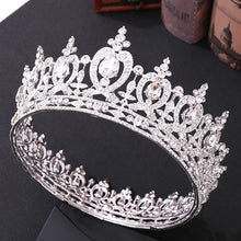 Cargar imagen en el visor de la galería, Luxury Royal Queen King Diadem Rhinestone Crystal Tiaras and Crowns Wedding Hair Jewelry Pageant Prom Headdress