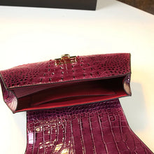 Load image into Gallery viewer, Designer Brand Crocodile Print Bag Saddle Leather Handbag Shoulder Crossbody Bags for Women