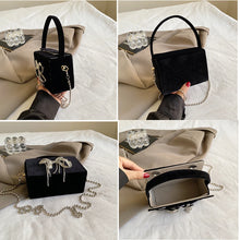 Carica l&#39;immagine nel visualizzatore di Gallery, Rhinestone Evening Bag Women Clutch Shoulder Crossbody Bag Purse Fashion box Flap Handbag a187