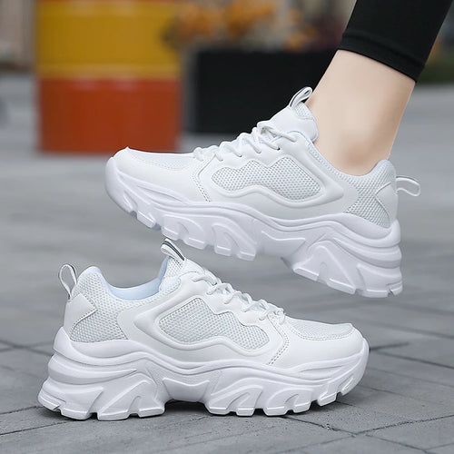 Fashion Mesh Women Sneakers Chunky Comfortable Thick Sole Dad Platform Shoes