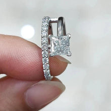 Load image into Gallery viewer, Newly Designed Women Rings with Princess Square Cubic Zirconia Wedding Band Jewelry t05 - www.eufashionbags.com