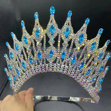 Laden Sie das Bild in den Galerie-Viewer, Big Crown Bridal Headpiece Women Wedding Hair Accessories Crystal Tiara y63