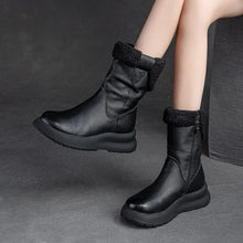Laden Sie das Bild in den Galerie-Viewer, Genuine Leather Winter Shoes Women Snow Boots Non-slip Shoes q150