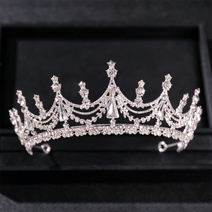 Silver Color Crystal Bridal Tiaras And Crowns Women Wedding Hair Accessories bc120 - www.eufashionbags.com