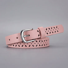 画像をギャラリービューアに読み込む, Fashion Women Pu Leather Dress Belt For Women Hollow Out Strap High Quality Trouser Pink Belts