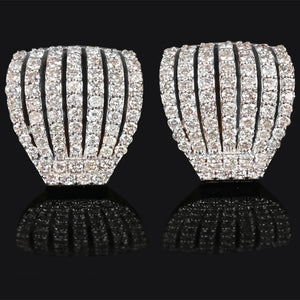 Trendy Claw Shaped Stud Earrings for Women Sparkling Cubic Zirconia Piercing Accessories