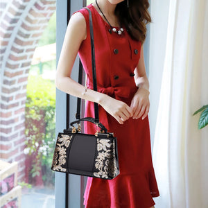 2024 Brand New Women Patent Leather Handbag Sequin Embroidery Shoulder Crossbody Bag Purse Messenger Tote