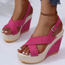 Carica l&#39;immagine nel visualizzatore di Gallery, Women Sandals Wedge Shoes Heels Sandalias Mujer 2024 Summer Shoes For Women High Heels Sandals Peep Toe Platform Sandals