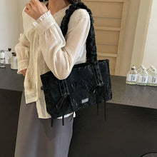 Carica l&#39;immagine nel visualizzatore di Gallery, Silver Big Bow Pu Leather Shoulder Bags for Women 2024 Summer Designer Fashion Handbags and Purses