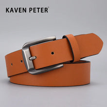 Load image into Gallery viewer, Fashion Men PU Leather Designer Belts Luxury Pin Buckle Waist Strap Brown Belt