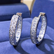 Load image into Gallery viewer, Luxury Square Cubic Zirconia Circle Hoop Earrings for Women he215 - www.eufashionbags.com