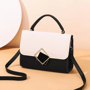 Fashion Contrast Color Crossbody Bag Women PU Leather Shoulder Bag Casual Messenger Bag Designer Small Square Bag Bolso
