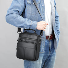 Charger l&#39;image dans la galerie, Men&#39;s Leather Handbags Mid Shoulder Bag Husband Gift Men&#39;s Bags Genuine Leather Black Designer Crossbody Bags Christmas